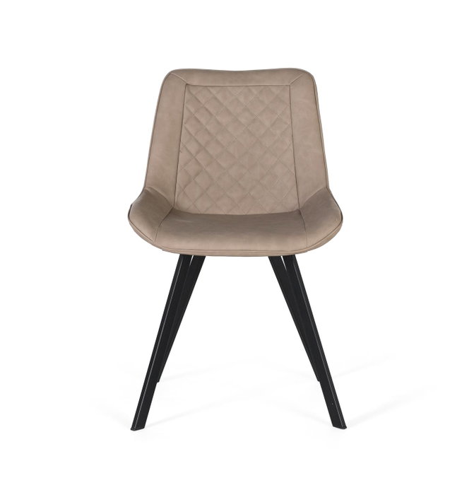 GINER Y COLOMER Lote de 2 sillas beige con patas de acero negro